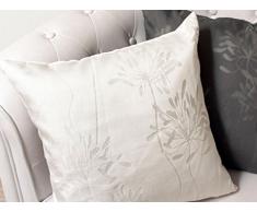 Soleil dOcre 547674 Fleur Coussin DÃ©vorÃ© Polyester Naturel/Ecru 40 x 40 cm