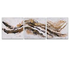 Arte Dal Mondo AS408TX1 Abstrait Tableau Modern Peint Ã la Main sur Toile avec Chassis, Bois, Multicolore, 150 x 3,5 x 50 cm