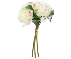 BELLAFIORA 02AMAZ058604 Fleurs Artificielles Bouquet de Pivoine Crème x 3 25 cm