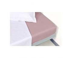 Vent Du Sud Drap Housse Uni en Coton Percale, Prune, 200x160 cm