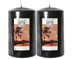 Le Chat 1189624 Lot de 2 Bougies cylindriques colorées & parfumées CUBA - tabac noir / havana night