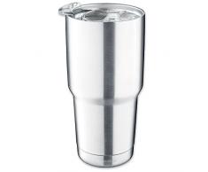 Isosteel VA-9582 Gobelet de Voyage en Acier Inoxydable, Argent, 10 cm