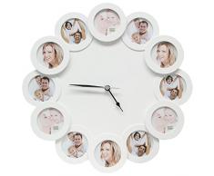 Deknudt Frames S66SF1 Cadre Photo avec Horloge 12 Ouvertures Rond 42,6 x 42,6 x 3,2 cm