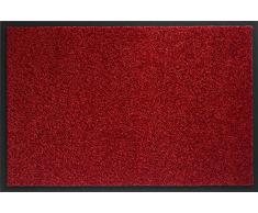 ID Mat Tapis Paillasson, Fibres Nylon sur Semelle PVC caoutchoutÃ©, Rouge, 40 x 60 cm