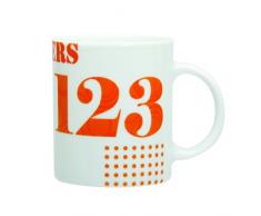 Novastyl 7150004 Lot de 6 Tasses Numbers Porcelaine Multicolore 35 cl