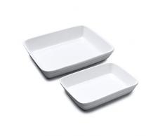 WM Bartleet & â¿Sons 1750 TSET180 Lot de 2 plats traditionnels en porcelaine Blanc 26 x 20 cm 31 x 24 cm