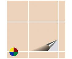 FoLIESEN Autocollant en Tuile pour Salle de Bain et Cuisine - 10x10 cm - 240 Autocollants pour Les Carreaux de Murs - Ivoire Mat