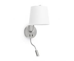 Faro Barcelona 29331 - BERNI Lampe applique nickel satiné avec lecteur LED