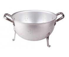 Agnelli autocuiseurs Passoire 3 Pieds Aluminium hÃ©misphÃ©rique Ã 2 anses en Acier Inoxydable 26 cm Argent