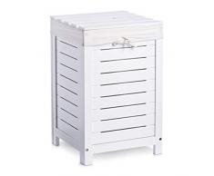 Zeller 13437 Panier à linge laqué blanc, 35 x 35 x 55 cm