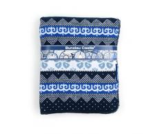 Bunzlau Château Wood Violets Mélange de Laine Plaid, Bleu foncé