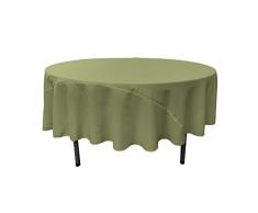La Nappe Ronde en Lin, 228,6Â cm, Polyester, Dark Sage, 228.5 x 228.5 x 0.04 cm