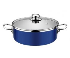Monix Cobalt - Faitout Bas 24 cm, Acier émaillé, antiadhésif, Couleur Bleu