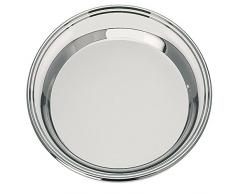 silberkanne Plateau Rond plaqué Argent de 31 cm de diamètre pour Servir des Boissons Froides et Chaudes et des Petits collations.
