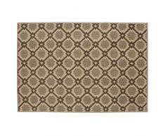 JVL Florance Lavable en Machine Medium dentrée de Couloir Tapis, Polypropylène/Latex, Marron, 120 x 80 x 1.2 cm