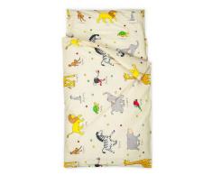 Kindertraum 530055005511 des. 055 Parure de lit pour Enfant Motif Animaux Taie doreiller 80 x 80 cm et Housse de Couette 135 x 200 cm