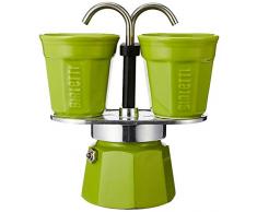 Bialetti 0006192 Set Mini Express 2 Tasses + 2 Bicchierini Vert Aluminium 22 x 8 x 21,5 cm