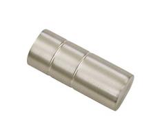 Gardinia Cylindre dextrÃ©mitÃ©, 2 x Embout, mÃ©tal, Argent satinÃ©, pour la Confection de Rideaux Ã 19 mm