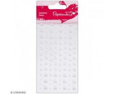 Papermania- Scrapbooking Stickers, PMA 351425, Perles Blanc
