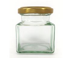 Nutleys Lot de 24 bocaux carrés en Verre Doré 130 ML