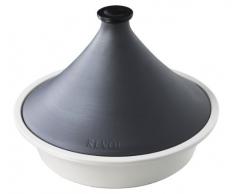 REVOL 642365 Coffret Tajine avec Couvercle Porcelaine Noir Satine 21,5 cm