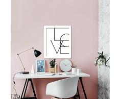 WALPLUS Amour Impression sur Toile Stickers muraux, Vinyle, Multicolore, 40Â x 30Â x 3Â cm