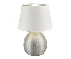 Reality, Lampe de table, Luxor 1xE27, max.60,0 W Tissu, Multicouleur, Corps: Céramique, argent Ã:24,0cm, H:35,0cm IP20,Interrupteur de cordon