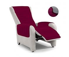 ELEGANT PO-REC Grigio Scuro Housse de Fauteuil inclinable matelassé, Bordeaux/Gris foncé, Microfibre, Standard