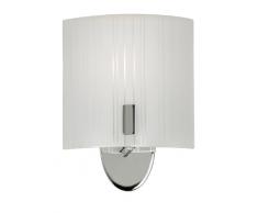 Oaks Lighting Zafra Applique murale en satin chromé avec verre à rayures incurvé 1 ampoule