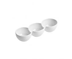 Premier Housewares 0722516 Coupelle dApéritif avec 3 Section en Porcelaine Blanc