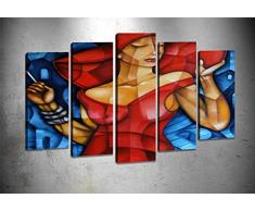 Bonamaison Peinture sur toile, multicolore, 100 x 60 cm, 5 unit - Conçu et fabriqué en Turquie