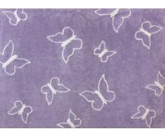 Aratextil Papillon Tapis pour Enfant, Coton, Lilas, 120Â x 160Â cm