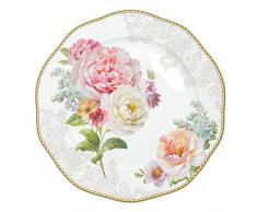 EASY LIFE 376ROLC Coffret Assiette Dessert, Bone China, Multicolore, 20 cm