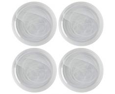 Maxwell Williams 5251568 Lot de 6 assiettes Ã dessert en marbre avec effet tourbillon dalbÃ¢tre, verre fait main, 18,5 cm, blanc, Verre fait main., blanc, 18.5 cm, Set of 4