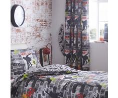 Kidz Club 168Â x 183Â cm Tricks doublÃ© Paire de Rideaux plissÃ©s prÃªte Ã , Gris