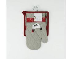 douceur dintÃ©rieur gant + manique 17x31cm/20x20cm coton coquette taupe