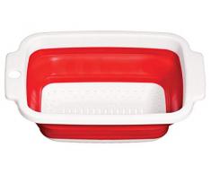 Premier Housewares 0805113 Zing Passoire Pliable avec 2 Poignées Polypropylène Rouge/Blanc