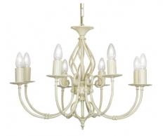 Oaks Lighting Tuscany Lustre à 8 branches Ivoire/doré