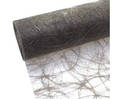 Deko AS GmbH Sizoweb Chemin de Table – Rouleau de 25 m + 100 cœurs décoratifs (30 cm de Large, Anthracite)