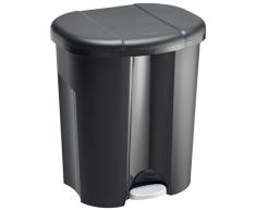 Rotho 1761108851 Poubelle, Plastique, Noir, Trio