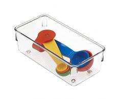 iDesign range couvert, petit rangement tiroir en plastique, casier rangement plastique compartimenté pour les tiroirs, transparent