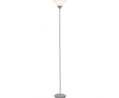 Brilliant AG G98810/05 Lampadaire LED, MÃ©tal, E27, 10 W, Argent/Blanc, 25 x 25 x 180 cm