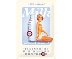 Nostalgic-Art 20234 Calendrier sur Plaque en mÃ©tal Pinup Lait [en Anglais] 20 x 30 cm