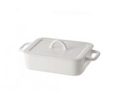 la Porcellana Poppi rectangulaire Plat de Cuisson. L/h L/L cm 22Â Go, Blanc