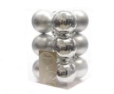 Eminza 12 Luxury incassable Boules de Noël Décorations 60mm - Argent