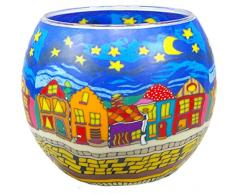 Him CC240 photophore Verre Rue la Nuit (Street by Night), Multicolore, 11x11x9 cm