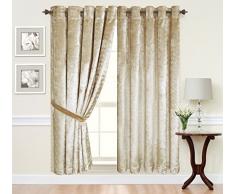 Just Contempo Rideaux à Åillets en Velours entièrement doublés 229 x 229 cm Crème