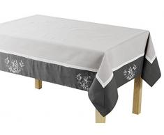 charme & douceur nappe rectangle 140x240cm bonheur taupe/anthracite
