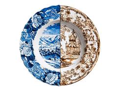 Assiette creuse en porcelaine Ã 25,4 cm H 4,2 cm