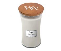 Woodwick Grande Bougie Parfumée en Sablier, Laine Chaude avec Mèche Crépitante, Durée de Combustion jusquà 130 Heures de Paraffine, Laine Chaude